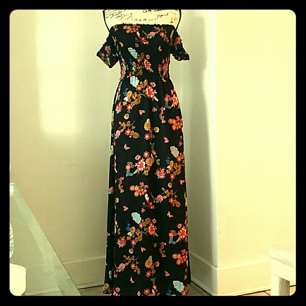 Coverstitched BoHo Beautiful Off shoulder Dress